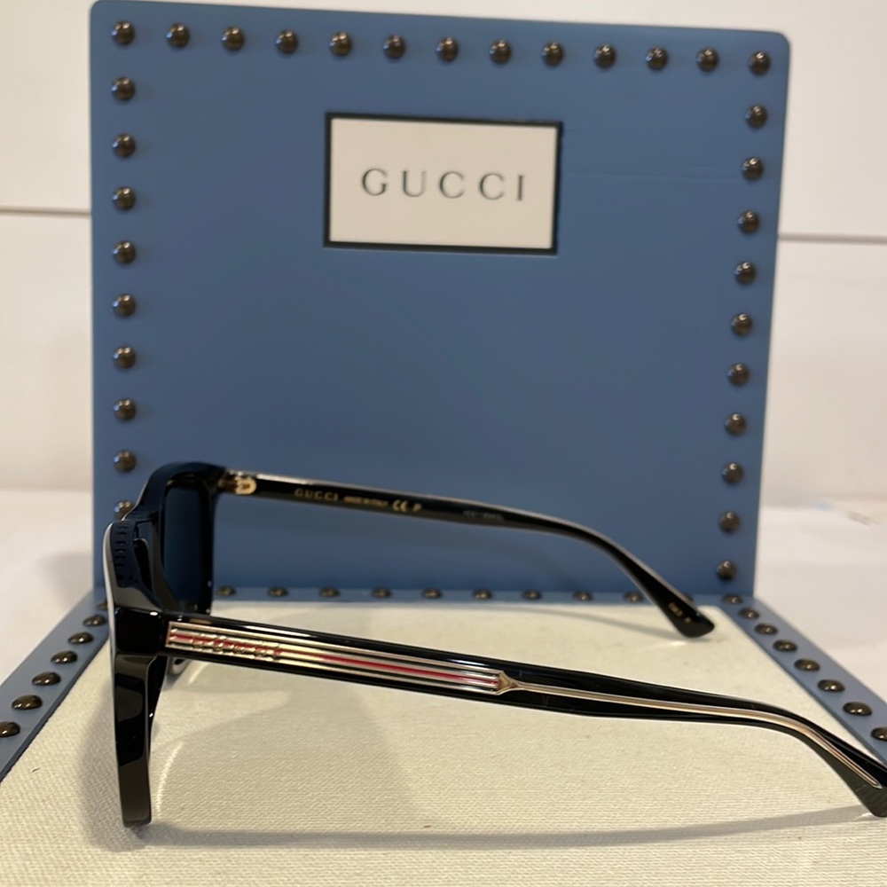 GG0381SN-007 GUCCI MENS SUNGLASSES POLARIZED BLACK - Picture 9 of 14